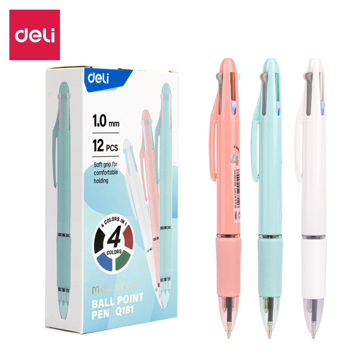 Bolígrafo Deli Gel Multimina 4 Colores 1.0 mm
