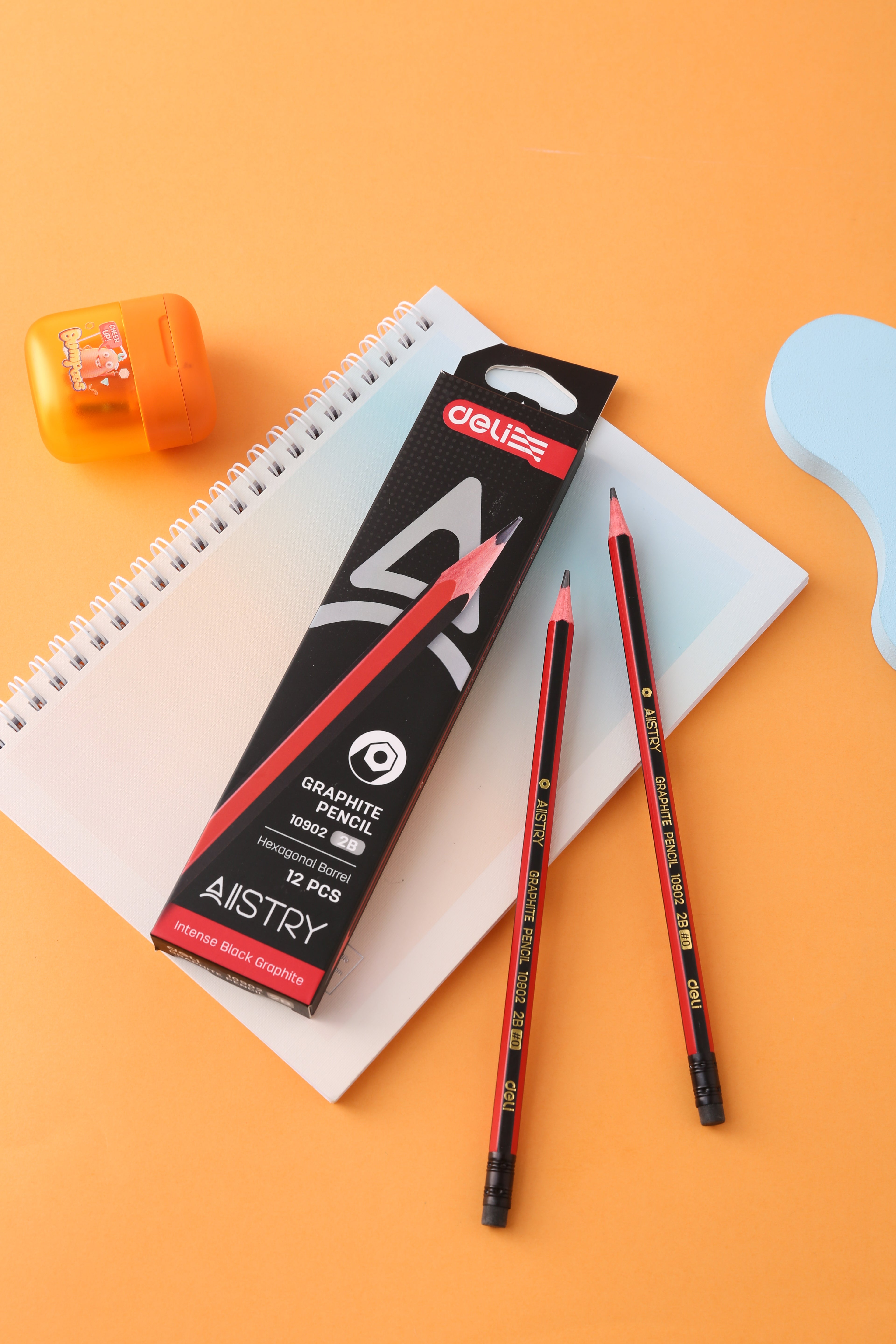 Lapiz grafito madera DELI 2B x12 unidades