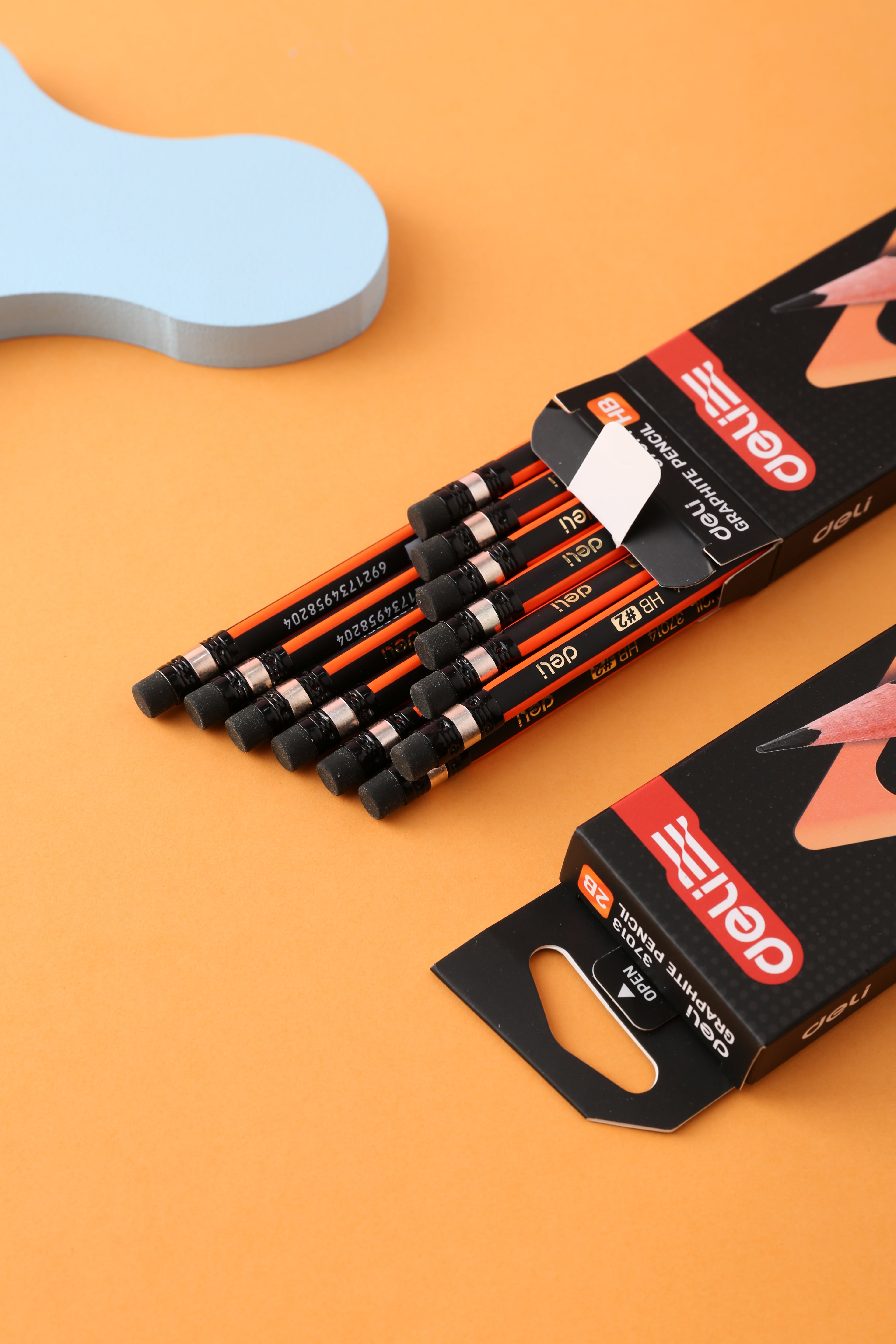 Lápiz grafito madera DELI triangular 2B x12 unidades