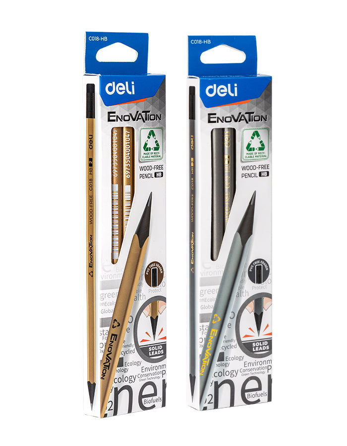 Lapiz grafito libre madera DELI triangular HB x12 unidades