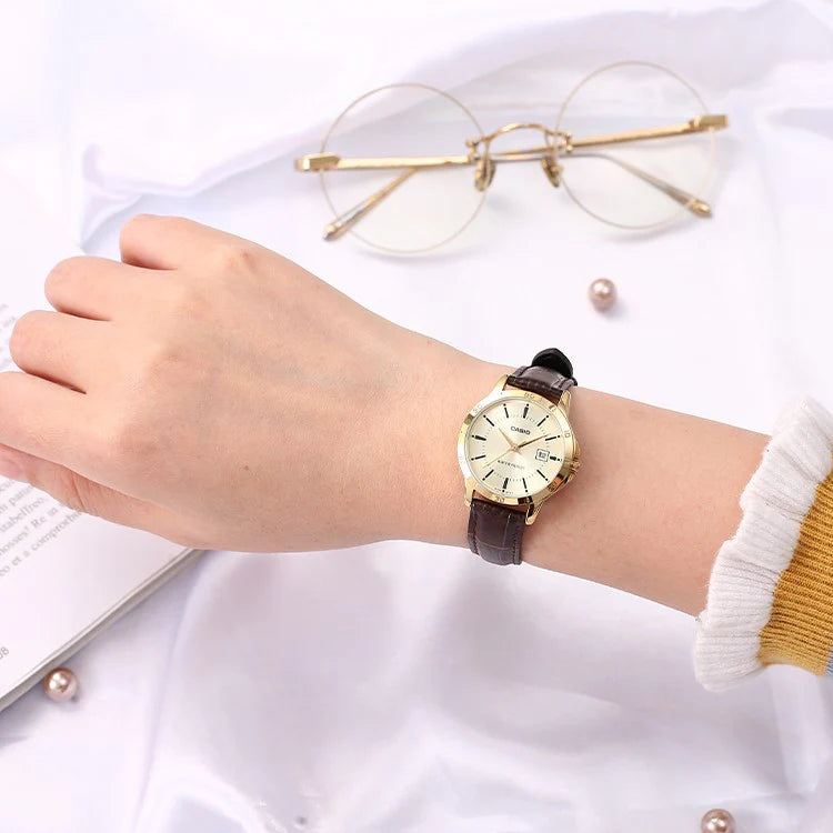 RELOJ PARA MUJER CASIO LTP-V004GL-9AUDF -AMARILLO