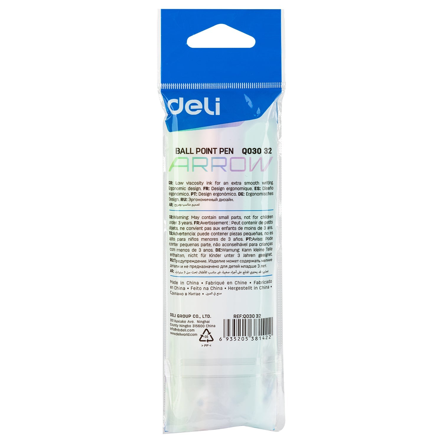 Bolígrafo cuerpo color pastel DELI punta aguja 0,7mm x4 unds