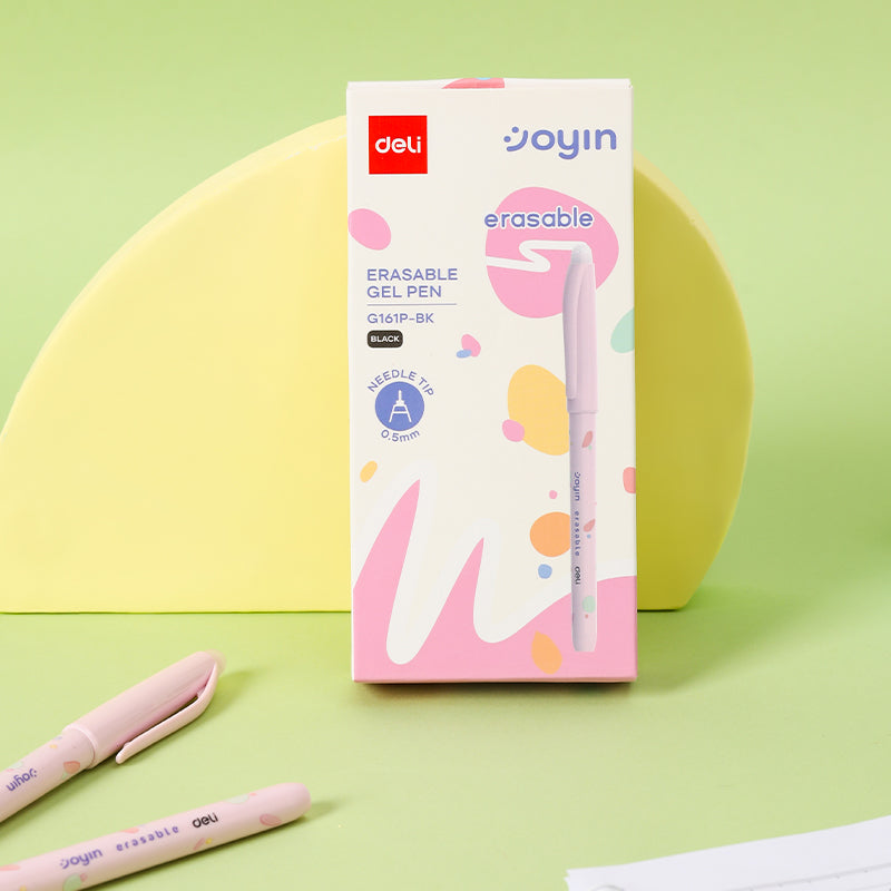 Bolígrafo Deli Borrable Tinta Negra 0.5 mm Rosado