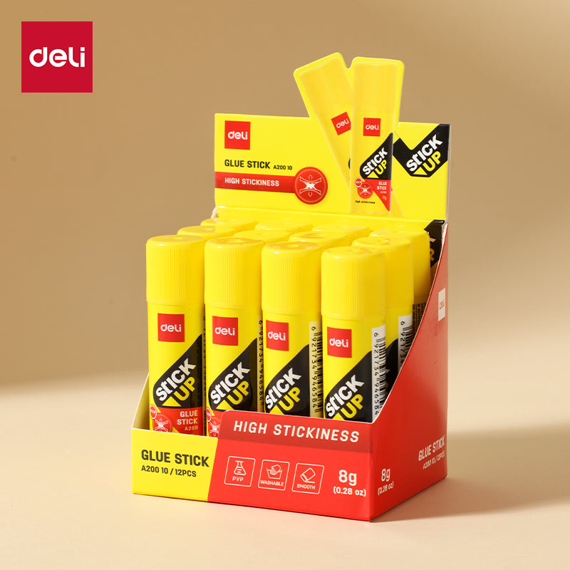 Pegante en barra DELI 8 gr Blanco x12 Unidades