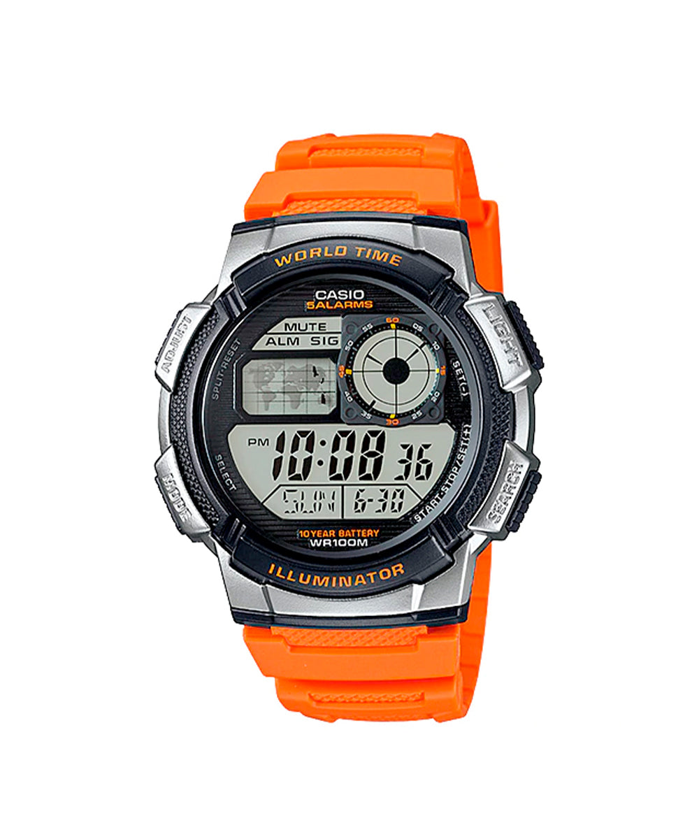RELOJ PARA HOMBRE CASIO AE-1000W-4BVDF -NARANJADO
