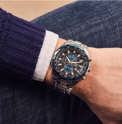 RELOJ ANALÓGICO PARA HOMBRE CASIO EDIFICE EF-539D-1A2VUDF - PLATEADO
