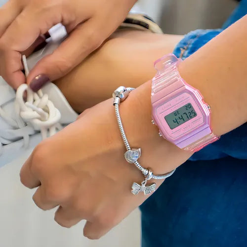 RELOJ CASIO F-91WS-4DF -ROSADO