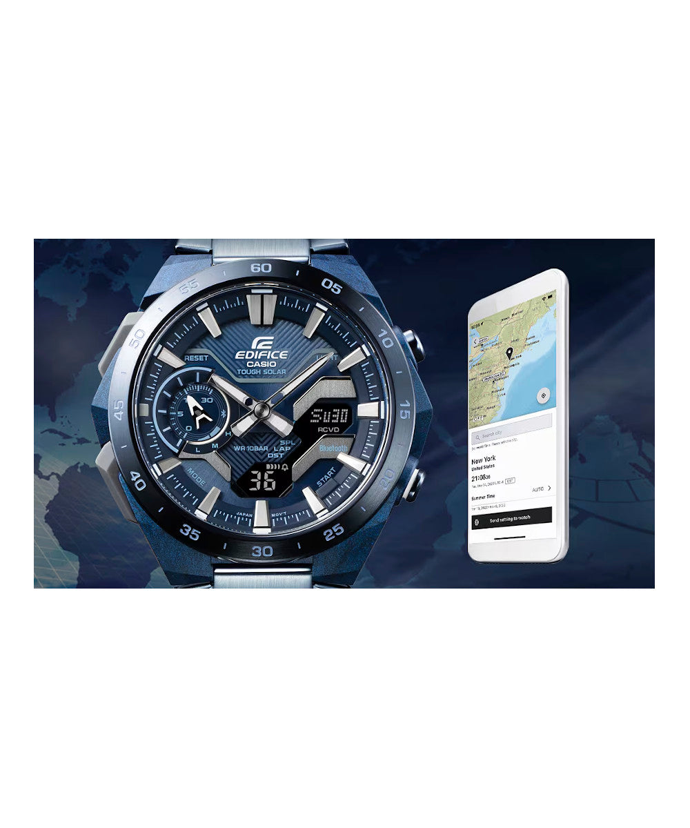 RELOJ PARA HOMBRE CASIO EDIFICE ECB-2200CB-2ADF -AZUL