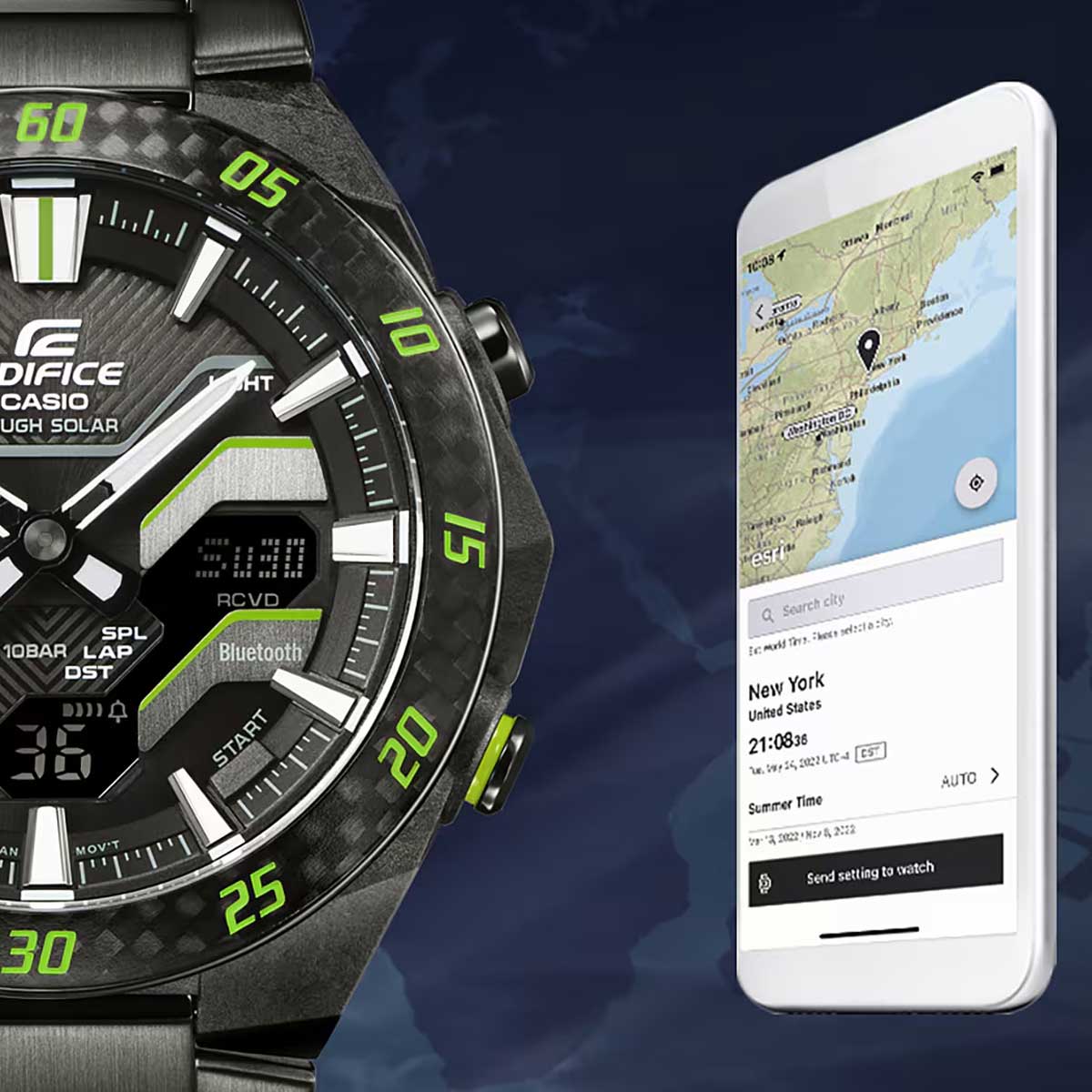 RELOJ ANALÓGICO-DIGITAL PARA HOMBRE CASIO EDIFICE ECB-2200RC-1A3DF - NEGRO