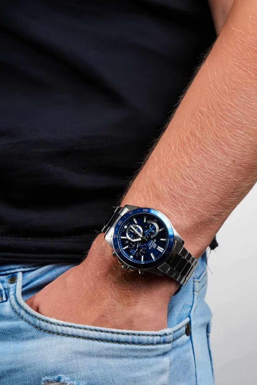 RELOJ ANALÓGICO PARA HOMBRE CASIO EDIFICE EFV-570D-2AVUDF - PLATEADO