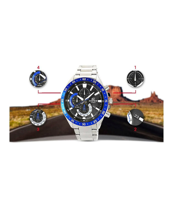 RELOJ ANALÓGICO PARA HOMBRE CASIO EDIFICE EFV-620D-1A2VUDF - PLATEADO
