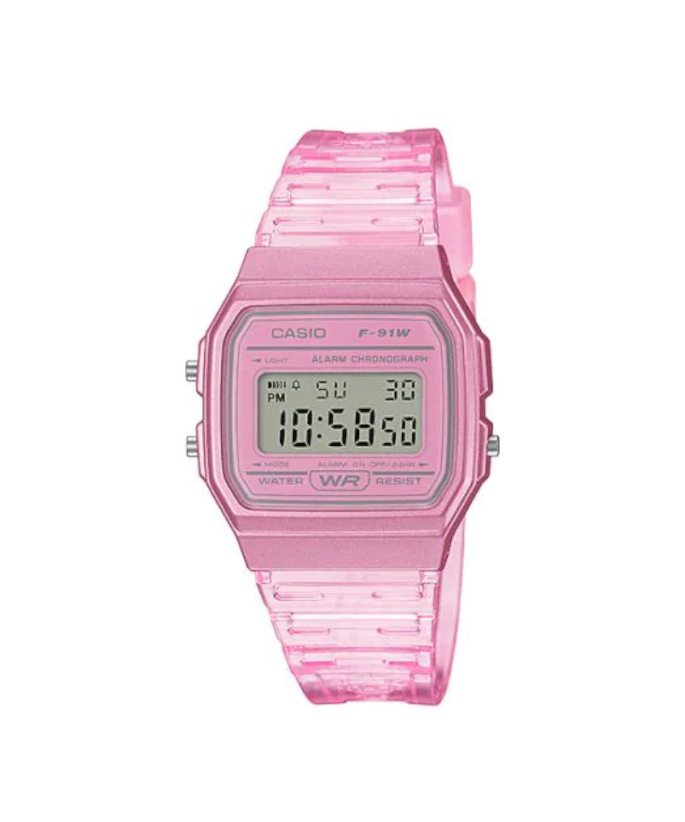 RELOJ CASIO F-91WS-4DF -ROSADO
