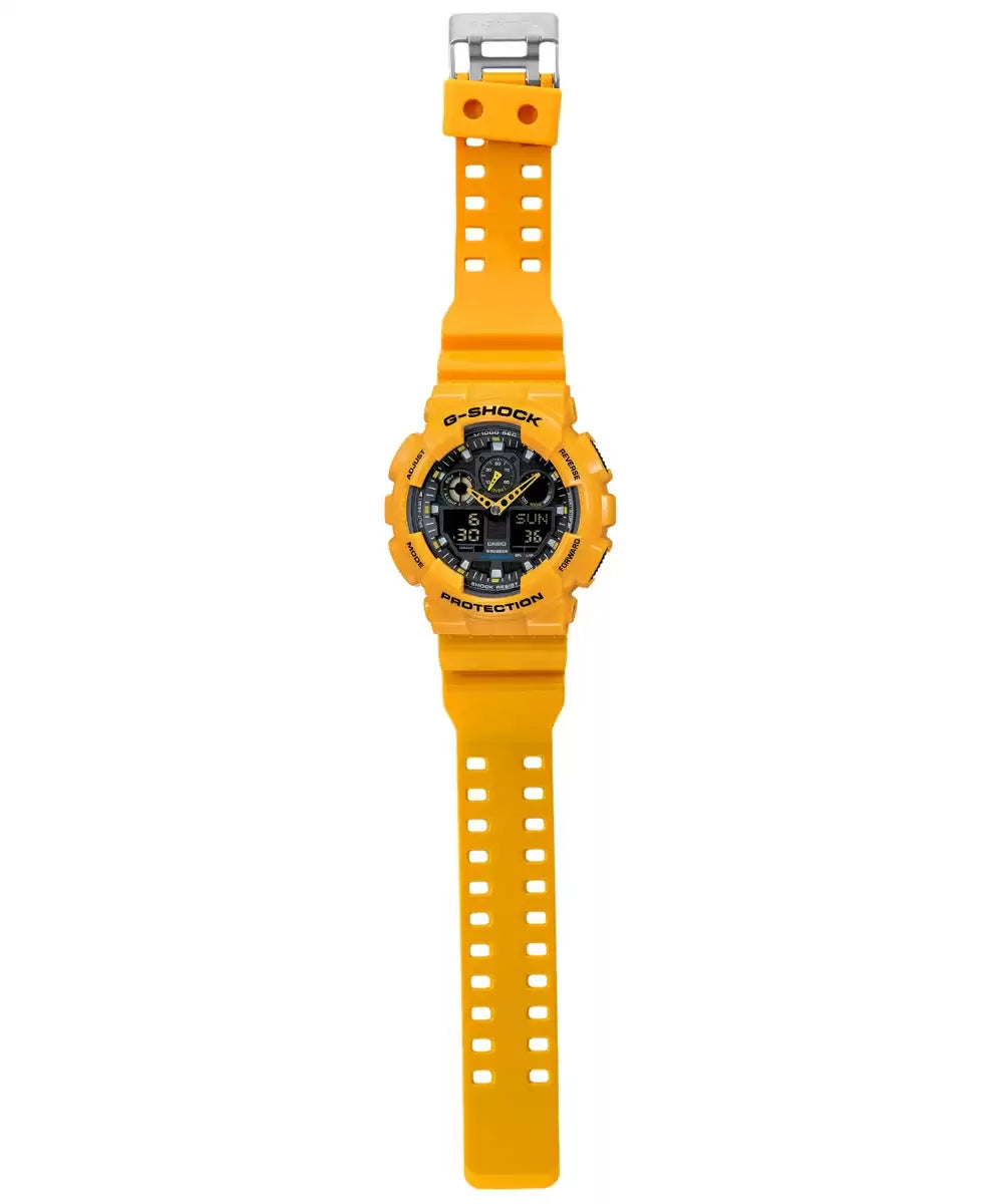 RELOJ ANÁLOGO DIGITAL PARA HOMBRE CASIO G-SHOCK GA-100A-9ADR - AMARILLO