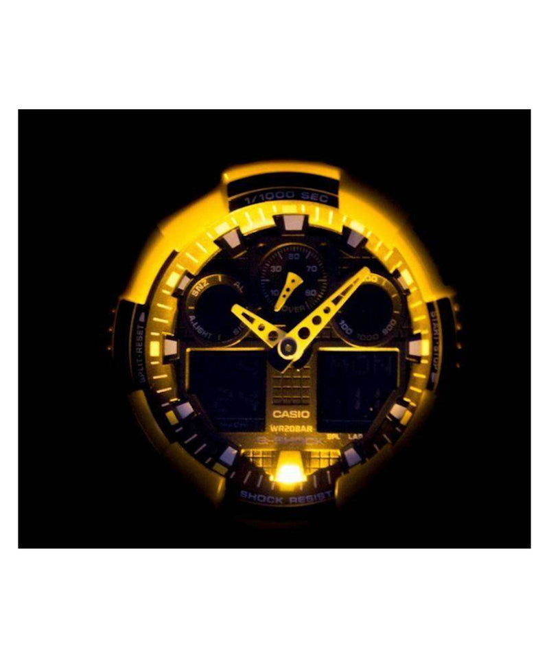 RELOJ ANÁLOGO DIGITAL PARA HOMBRE CASIO G-SHOCK GA-100A-9ADR - AMARILLO