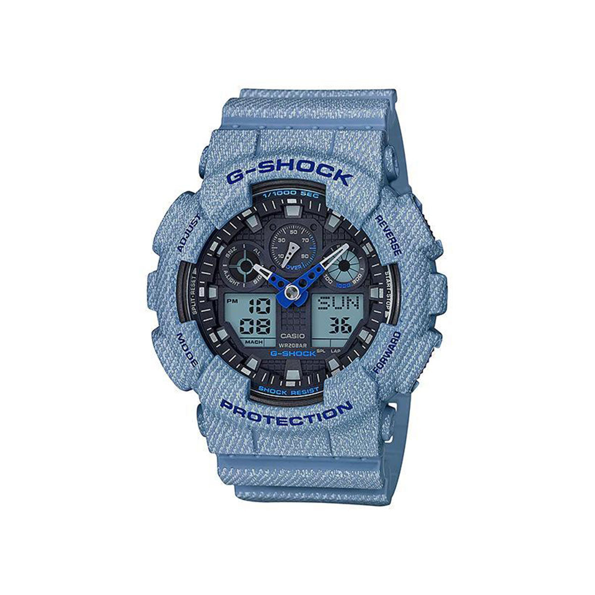 RELOJ ANÁLOGO DIGITAL PARA HOMBRE CASIO G-SHOCK GA-100DE-2ADR - AZUL