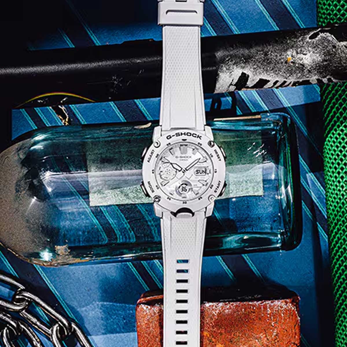 CASIO G-SHOCK GA-2000S-7ADR – RELOJ ANÁLOGO DIGITAL PARA HOMBRE – BLANCO