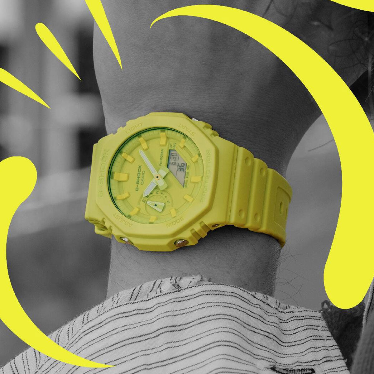 RELOJ ANÁLOGO DIGITAL PARA HOMBRE CASIO G-SHOCK GA-2100-9A9DR - AMARILLO