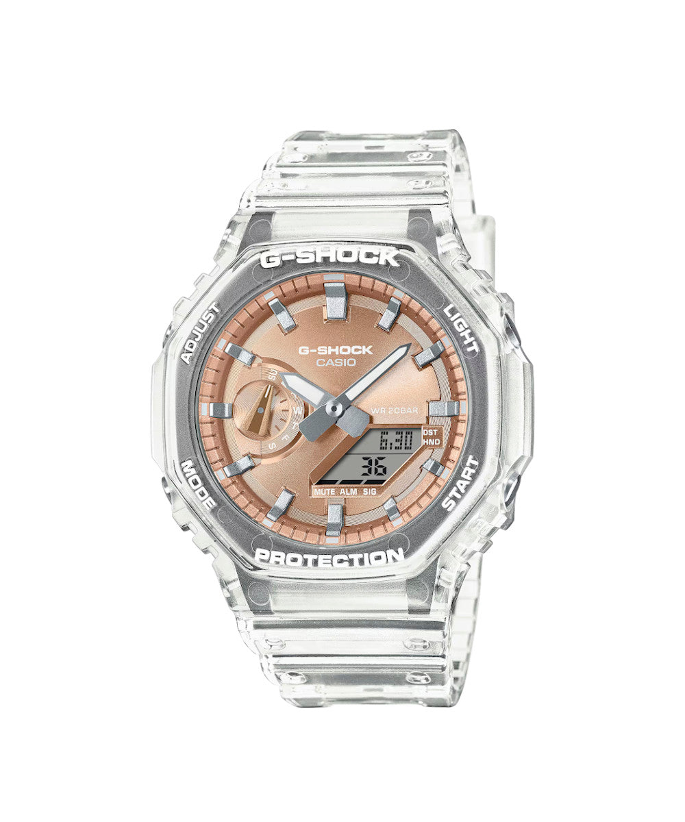 RELOJ ANÁLOGO DIGITAL PARA HOMBRE CASIO G-SHOCK GA-2100BM-7A5DR - TRANSPARENTE