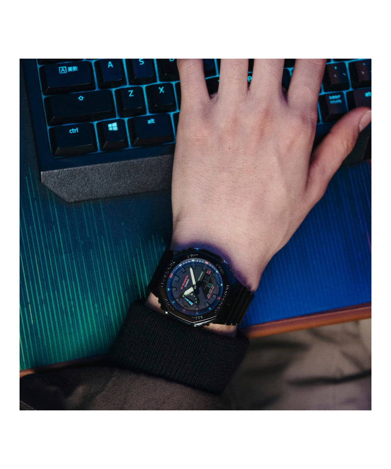 RELOJ ANÁLOGO DIGITAL PARA HOMBRE CASIO G-SHOCK GA-2100RGB-1ADR - NEGRO