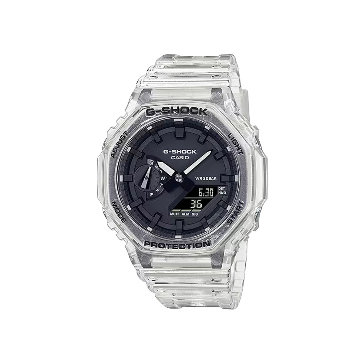 CASIO G-SHOCK GA-2100SKE-7ADR – RELOJ ANÁLOGO DIGITAL PARA HOMBRE – TRANSPARENTE
