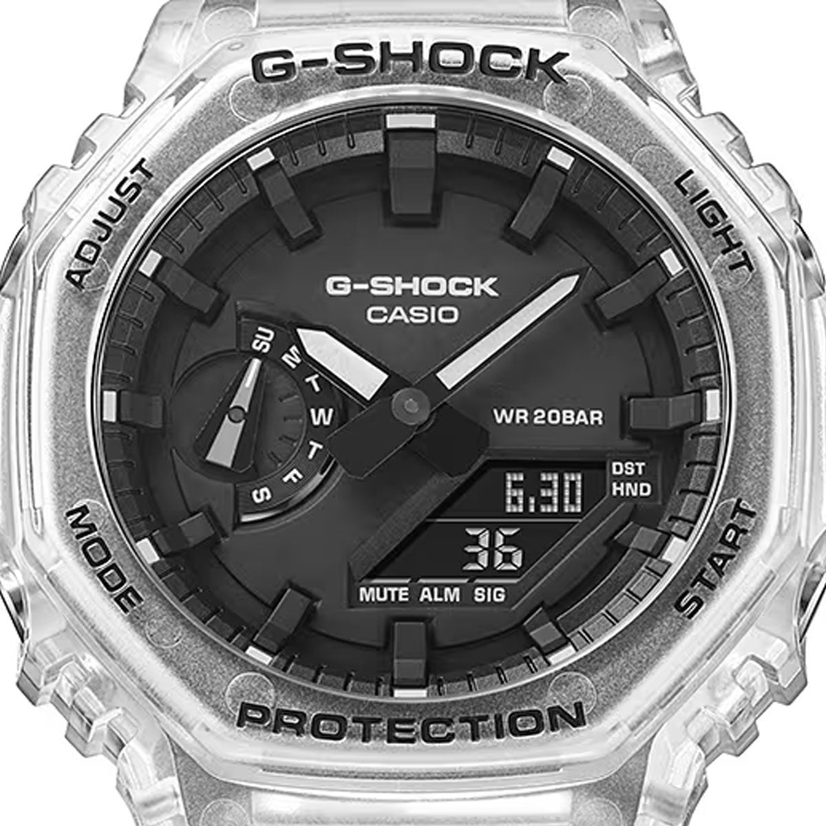 CASIO G-SHOCK GA-2100SKE-7ADR – RELOJ ANÁLOGO DIGITAL PARA HOMBRE – TRANSPARENTE