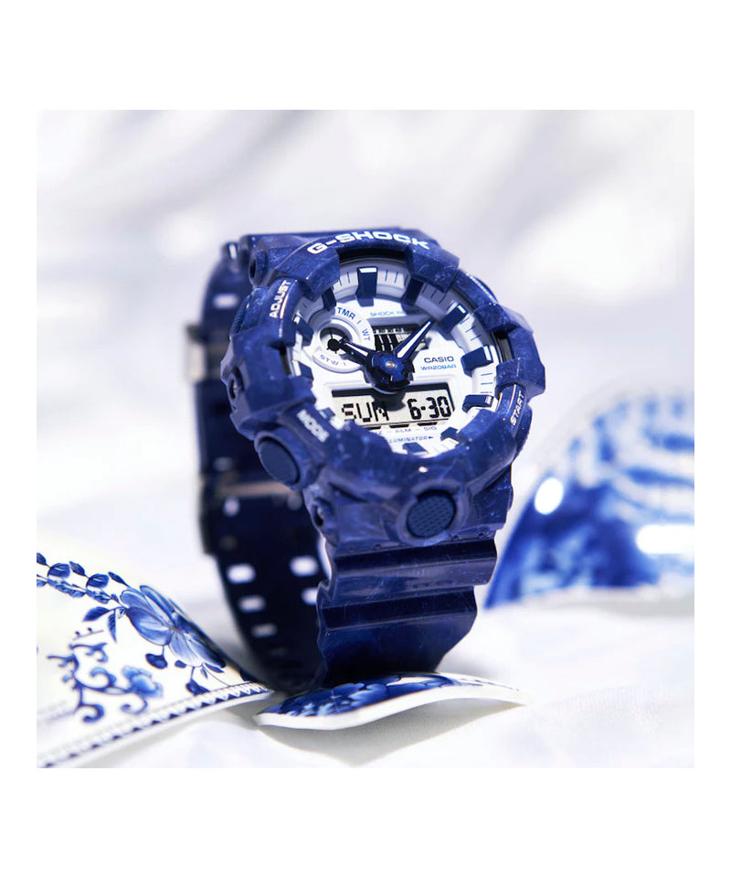 RELOJ ANÁLOGO DIGITAL PARA HOMBRE CASIO G-SHOCK GA-700BWP-2ADR - AZUL