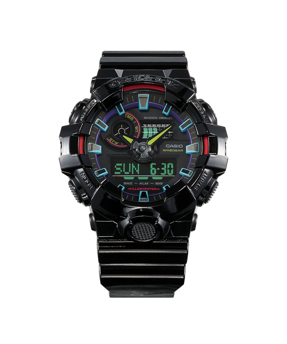 RELOJ ANÁLOGO DIGITAL PARA HOMBRE CASIO G-SHOCK GA-700RGB-1ADR - NEGRO