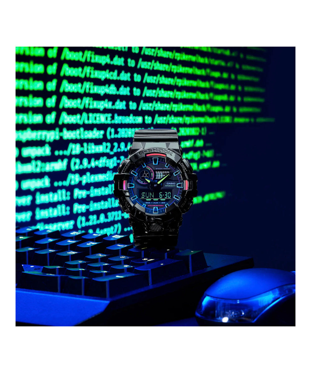 RELOJ ANÁLOGO DIGITAL PARA HOMBRE CASIO G-SHOCK GA-700RGB-1ADR - NEGRO