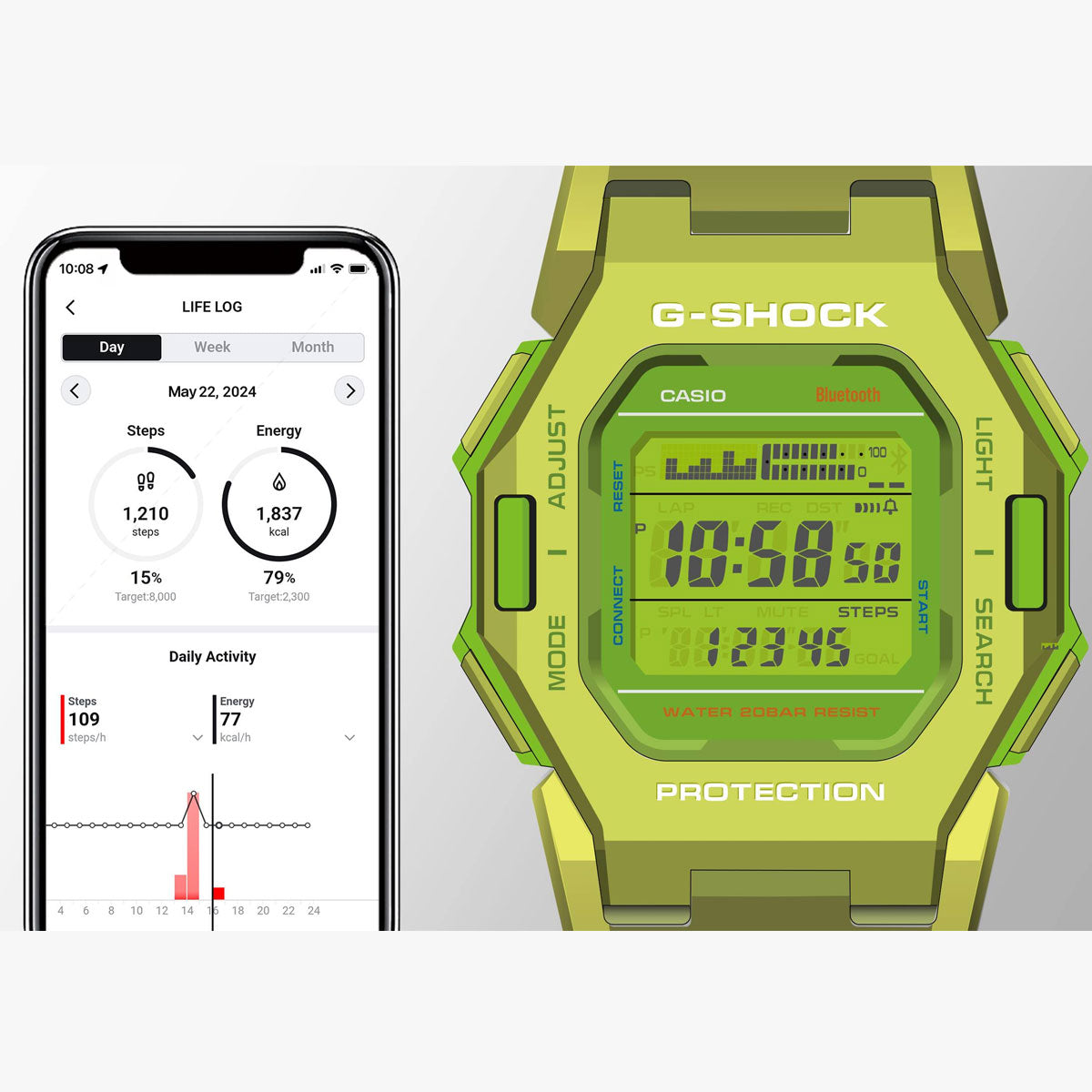 RELOJ DIGITAL PARA HOMBRE CASIO G-SHOCK GD-B500S-3DR - VERDE