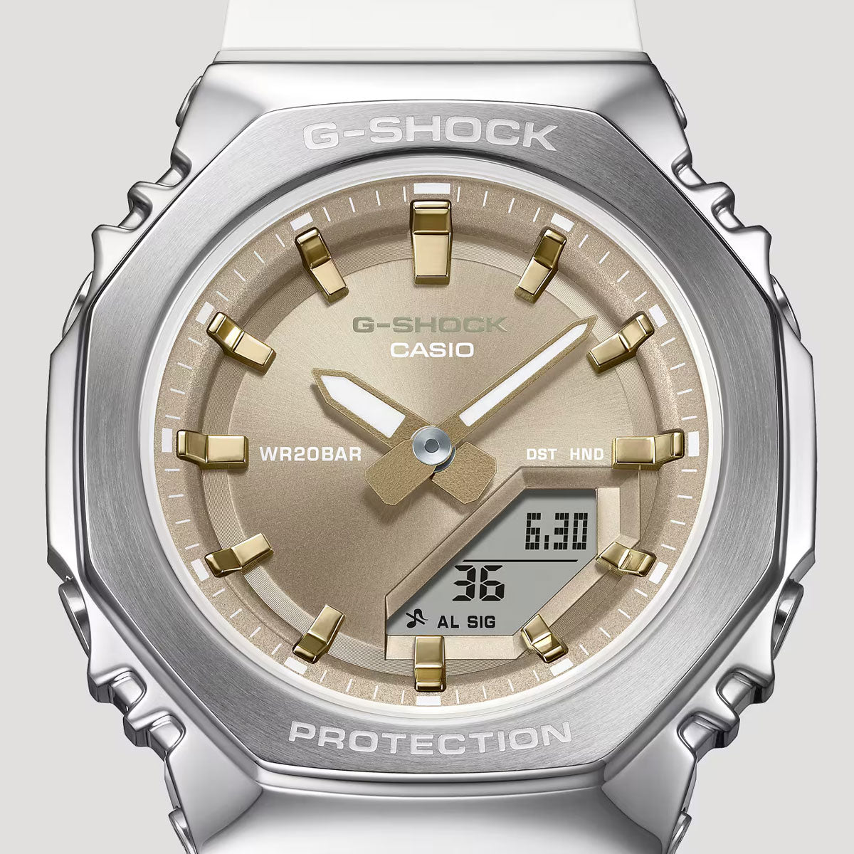 CASIO G-SHOCK GM-S2110-7A9DR – RELOJ ANÁLOGO DIGITAL PARA MUJER – BLANCO