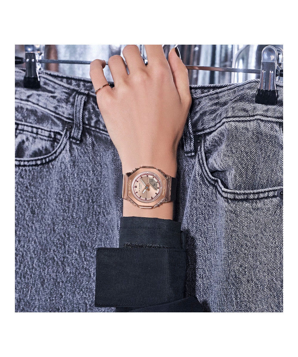 RELOJ PARA MUJER CASIO G-SHOCK  GM-S2110PG-1A4DR -NEGRO