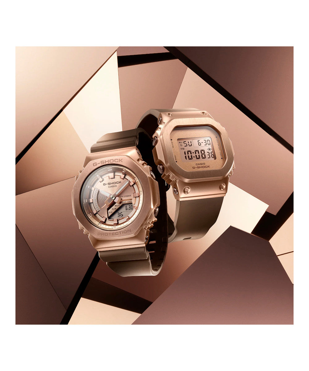 RELOJ PARA MUJER CASIO G-SHOCK  GM-S5600BR-5DR -CAFÉ