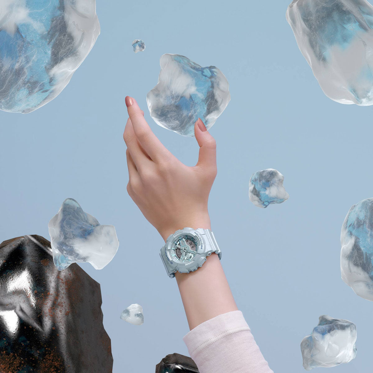 RELOJ ANÁLOGO DIGITAL PARA MUJER CASIO G-SHOCK GMA-S110ST-2ADR - AZUL