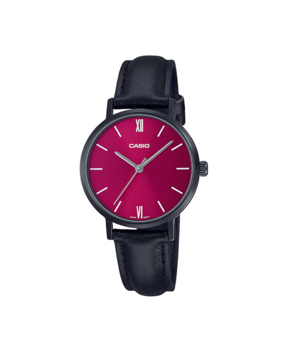 RELOJ PARA MUJER CASIO LTP-VT02BL-4AUDF -ROJO