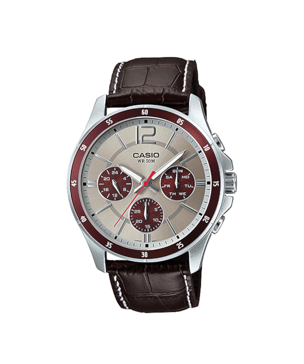 RELOJ PARA HOMBRE CASIO MTP-1374L-7A1VDF -CAFÉ