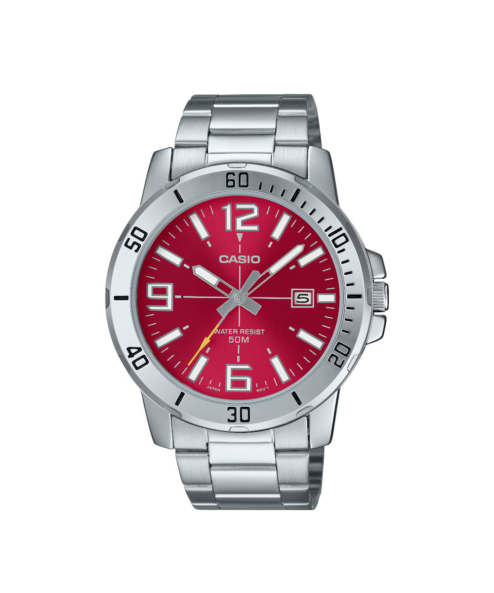 RELOJ PARA HOMBRE CASIO MTP-VD01D-4BVUDF -ROJO
