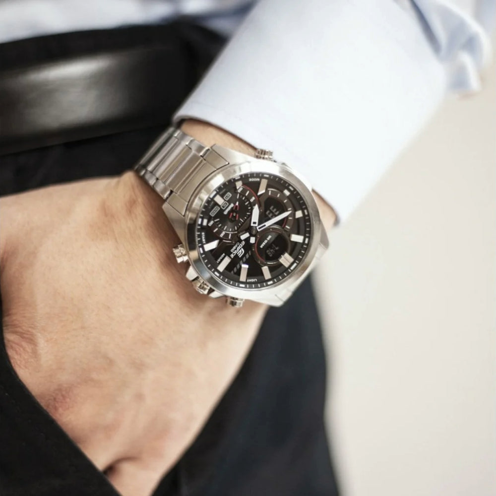 RELOJ ANALÓGICO-DIGITAL PARA HOMBRE CASIO EDIFICE ECB-30D-1ADF - PLATEADO