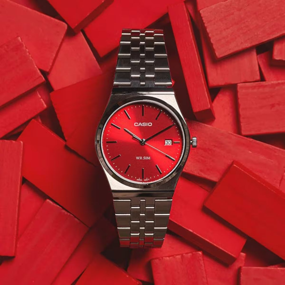 RELOJ PARA HOMBRE CASIO MTP-B145D-4A2VDF -ROJO
