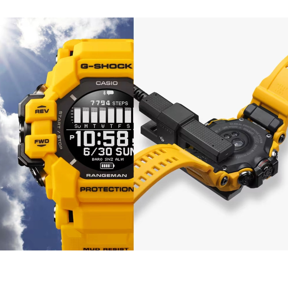 RELOJ DIGITAL PARA HOMBRE CASIO G-SHOCK GPR-H1000-9DR - AMARILLO