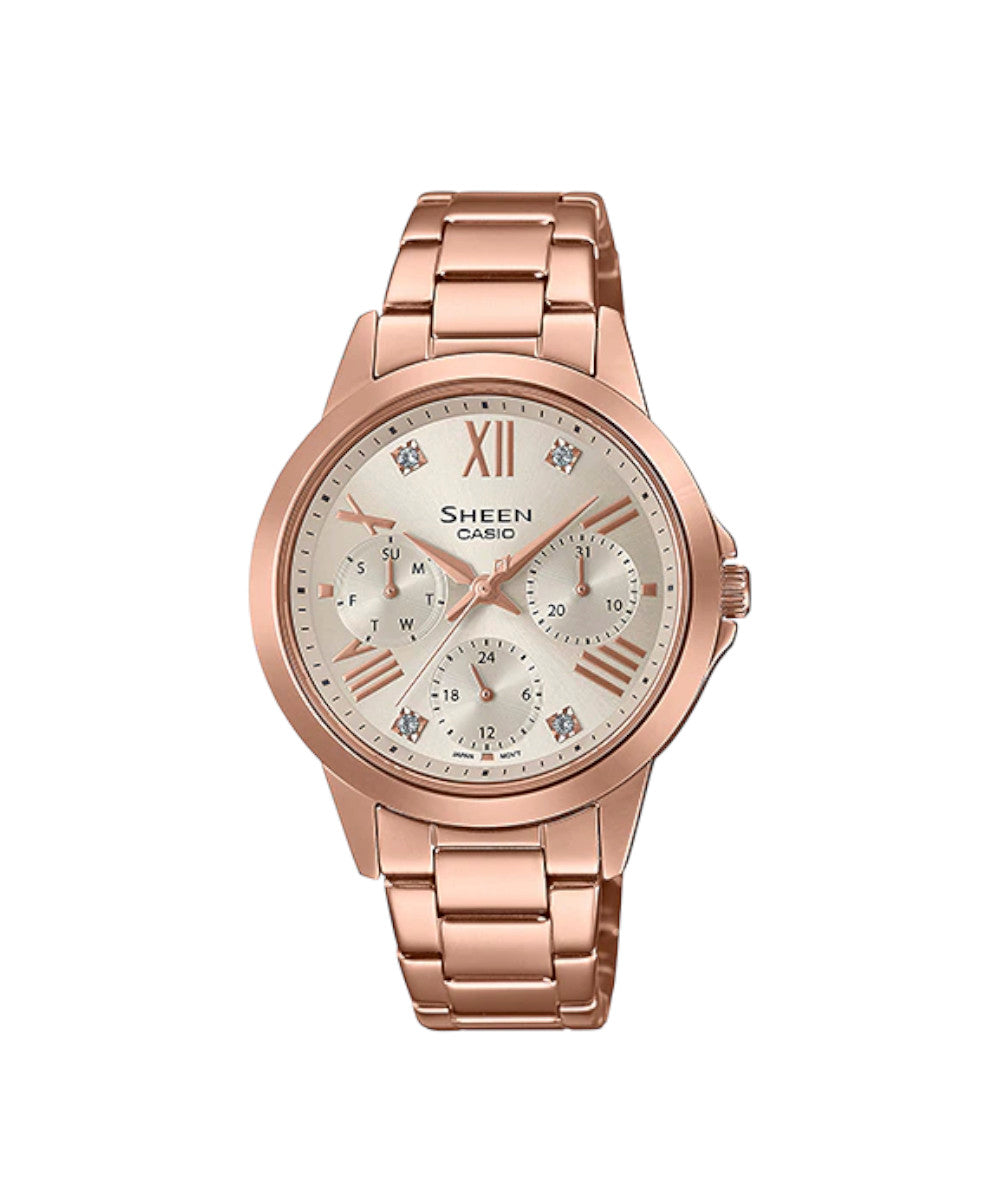 RELOJ PARA MUJER CASIO SHEEN SHE-3516PG-9AUDF -AMARILLO