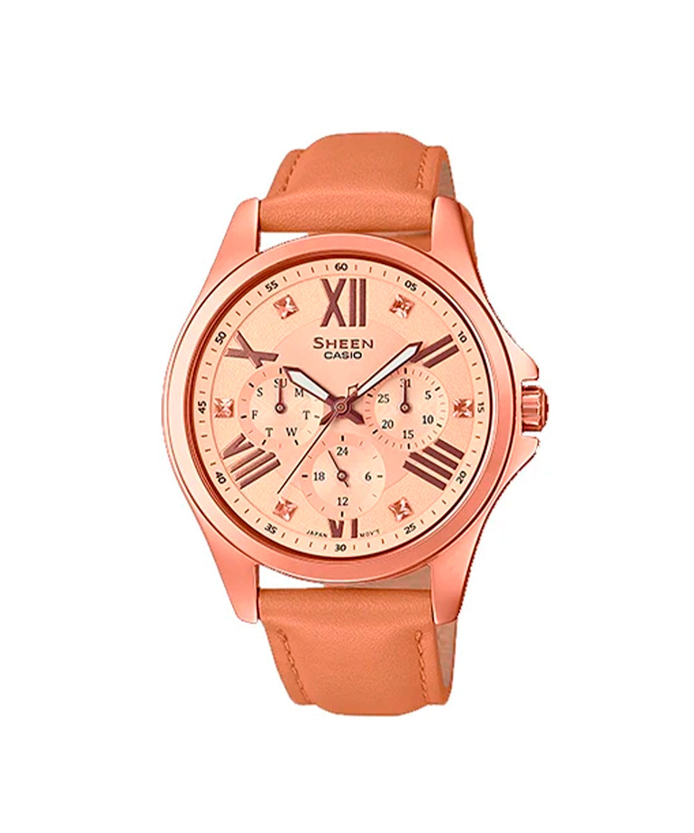 RELOJ PARA MUJER CASIO SHEEN SHE-3806GL-9AUDR -CAFÉ