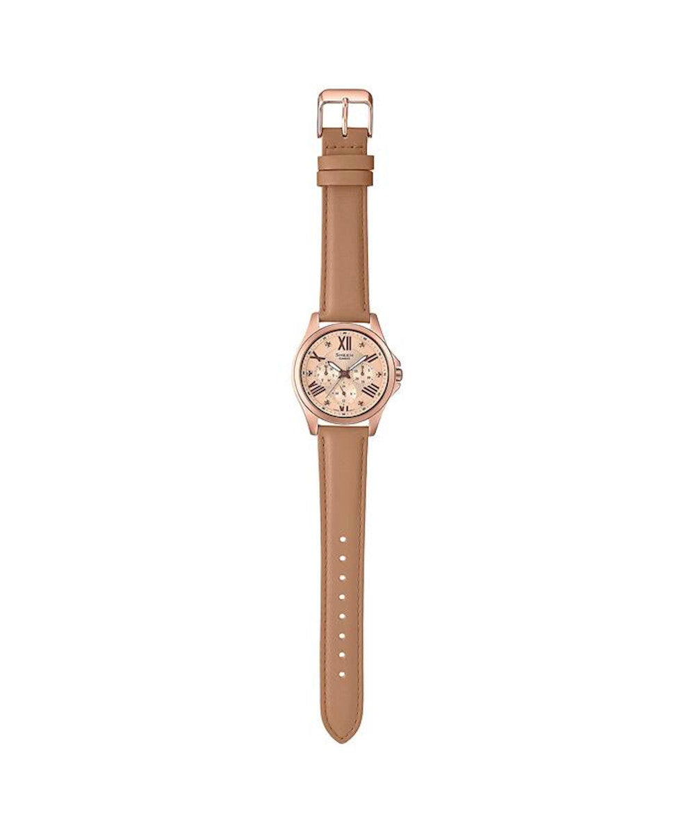 RELOJ PARA MUJER CASIO SHEEN SHE-3806GL-9AUDR -CAFÉ