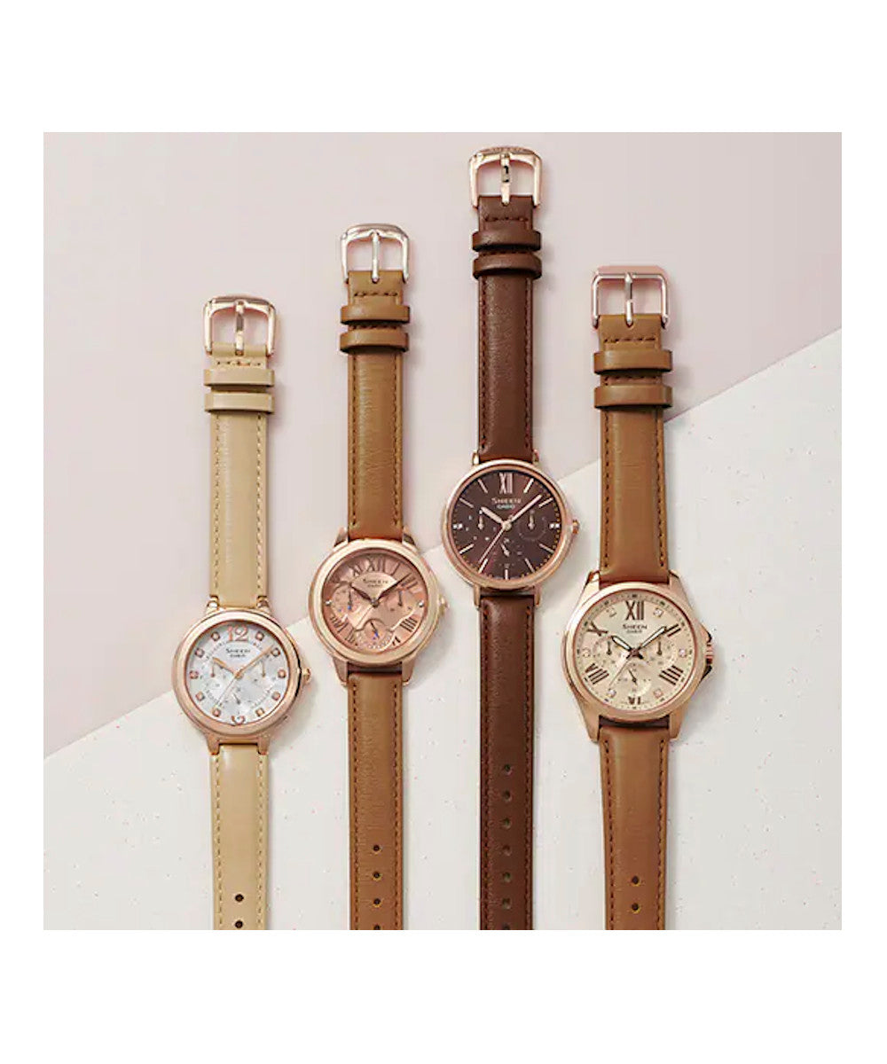 RELOJ PARA MUJER CASIO SHEEN SHE-3806GL-9AUDR -CAFÉ