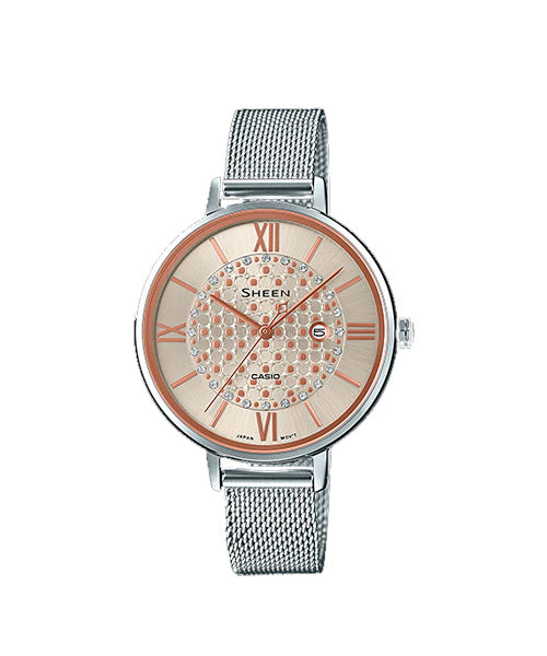 RELOJ PARA MUJER CASIO SHEEN SHE-4059M-4AUDF -PLATEADO