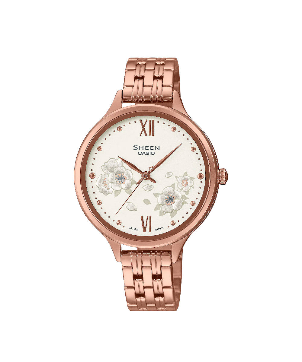 RELOJ PARA MUJER CASIO SHEEN SHE-4551PG-7AUDF -BLANCO