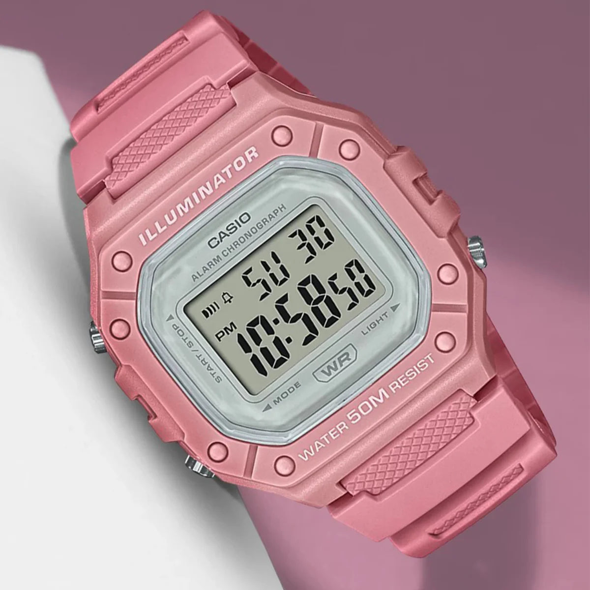 RELOJ CASIO W-218HC-4AVDF -ROSADO