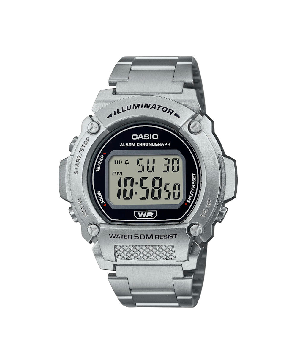 RELOJ CASIO W-219HD-1AVDF -PLATEADO