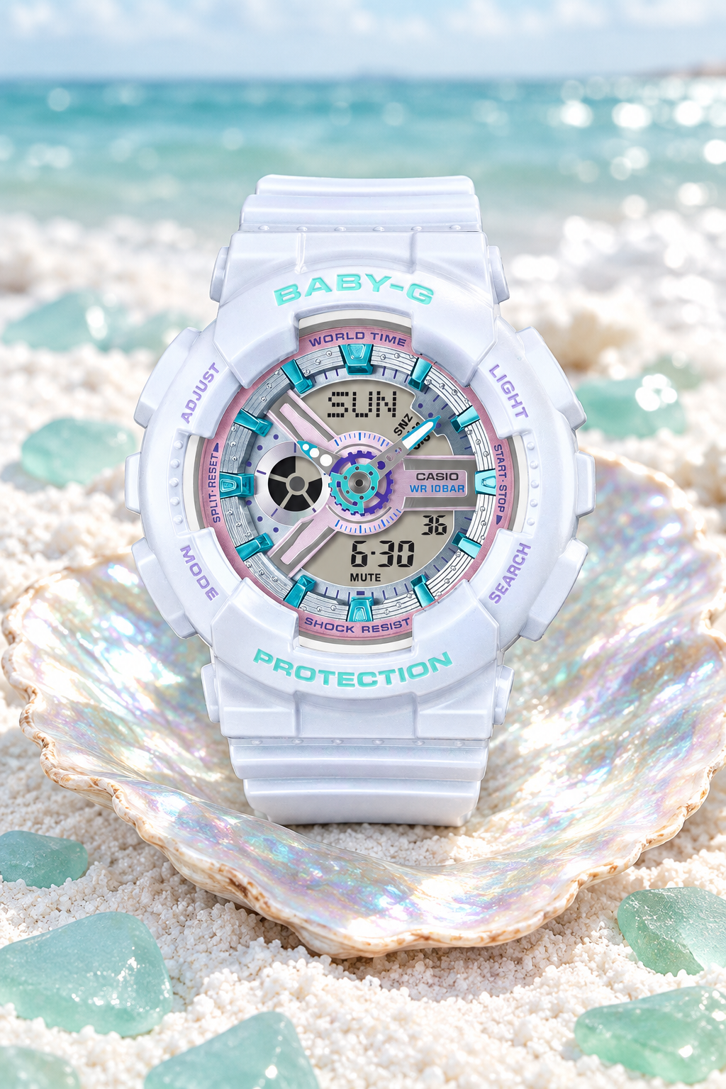 BA-110MC-7ADR RELOJ PARA MUJER CASIO BABY-G - BLANCO