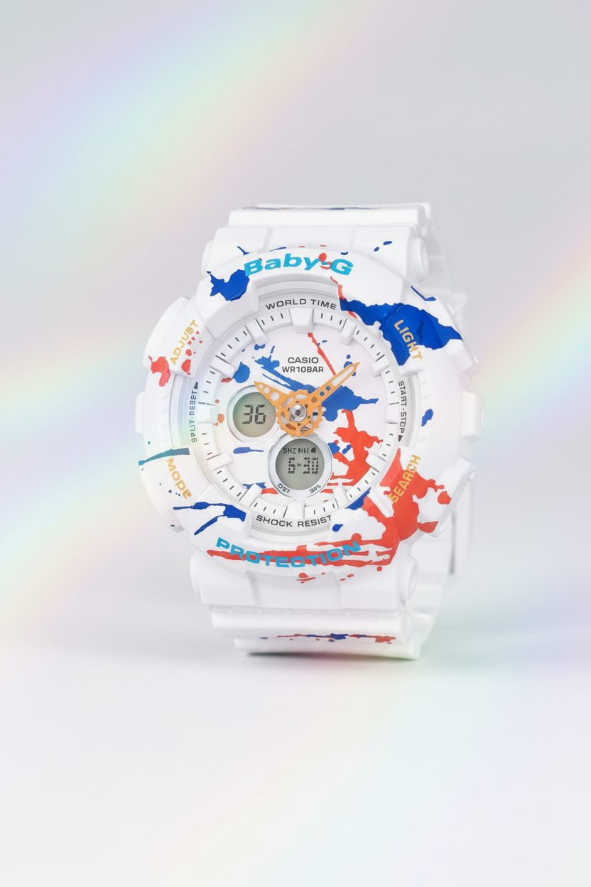 BA-120SPL-7ADR RELOJ PARA MUJER CASIO BABY-G - BLANCO