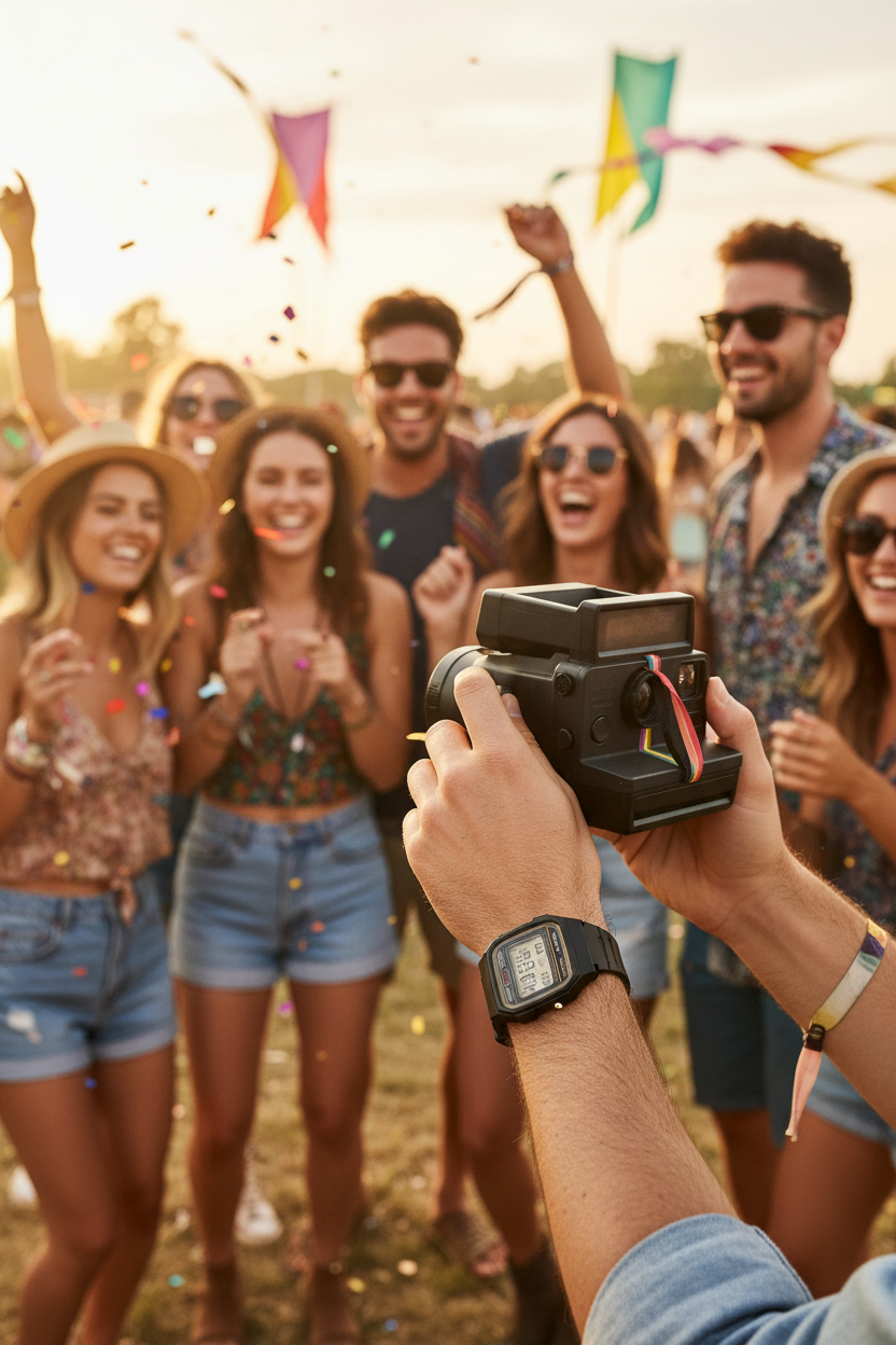 Casio F-91WG-9QDF lifestyle - festival verano